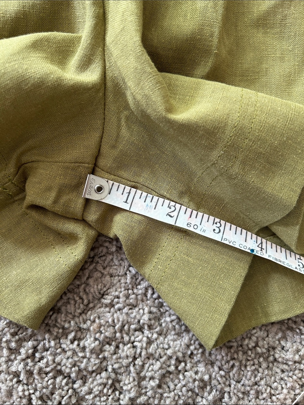 See You Soon | Olive Green Pleated Linen Blend Shorts - Picture 10 of 10